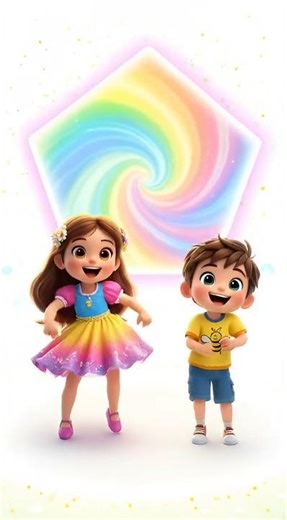 Pentagon Shape Song 🔷 Pentagon Five Sides! Learn Shapes with Cute Kids | Kids Educational Video! 🌸