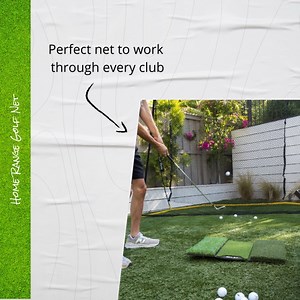 Golfers, improve your game from the comfort of your home with the SKLZ Home Range Golf Net. This dual net provides a smooth ball return, allowing you to work through every club in your bag, from the biggest drives to the softest wedge shots. The large net provides space to start shaping your draw or fade, and it's durable for seasons of use. The frame measures 10’ x 7’ with a front collection net measuring 6’6” x 6’6”, and it's easy to set up and comes with a convenient storage bag. Don't let th