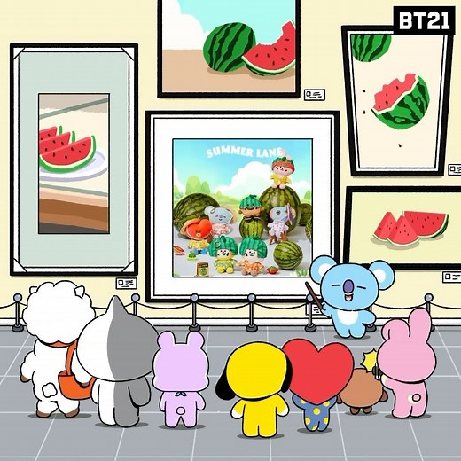 BT21 on Instagram: "UNISTARS, pick up these 🍉 for your #2023BTSFESTA snack! [BT21 Summer Lane Edition]💜 🔗For more details and events in other countries, click the link in bio! #2023BTSFESTA #BTS10thAnniversary #2023BTSFESTAwithBT21 #BT21 #summerlane"