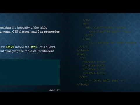 How to Properly Use flex in Table Headers for a Modern Layout