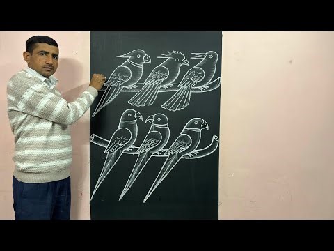 Learn to draw birds in a very easy way || 🦜👌 #birdart #birddrawing #artvideo #ytart