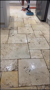 8.6K views · 40 reactions | Just Look At The Difference In This Tumbled Travertine Tile and Grout Clean. #clean #LikeAndShare #cleaninghacks #patiocleaning #satisfying #cleaningmotivation #pressurewashing #hincher #wow | Property Clean | Facebook