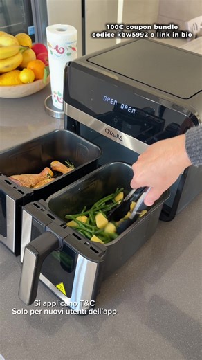 Secondo e contorno insieme, senza sporcare mille cose 🔥 Se volete provarla anche voi, trovate il link in bio oppure cercate il mio codice【kbb5657】nell’app per ottenere il pacchetto di buoni fino a 100€. (Solo per nuovi utenti con ordini idonei. Si applicano T&C.) Spedizione gratuita e reso gratuito entro 90 giorni ✨ Ad #Temu #temucodes #cucina #ricette #airfryer fyp