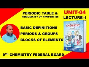 Unit 4 | Periods and Groups of Elements | Class 9 Chemistry Chapter 4 New Book |Federal Board FB NBF