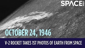 On October 24, 1946, a V-2 rocket captured the first-ever photo of Earth from space. Discover space history 👉 https://trib.al/p6bDetp While these grainy, black-and-white images might not look like much today, they were a huge deal at the time, because no one had ever seen Earth from space before. The V-2 rocket launched from the White Sands Missile Range in New Mexico. It carried a 35-millimeter motion picture camera that captured a new frame every second and a half. The rocket soared to an alt
