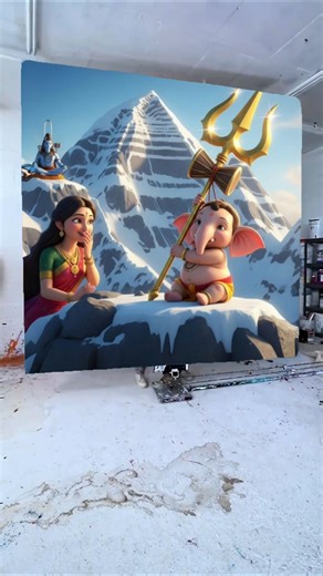 Happy Ganesh Chaturthi Drawing Photo 🌺🥰 Ganesh Ji Painting ❤️ #shorts #ganeshchaturthi #viralvideo