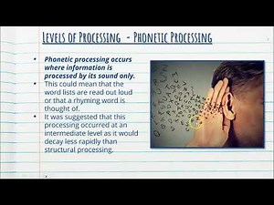 Levels of Processing - Cognitive Psychology - Stage 1 Psychology