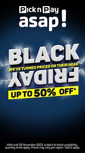 APP ONLY ACCESS to our BLACK FRIDAY deals 💰⚡ SAVE up to 50% NOW on DEALS like Pampers, Douwe Egberts, Corona and more! 🤩💸 Head to the app NOW! 🏃🏽‍♀️💨 *Deals valid until 26 November 2023. While stocks last. Ts&Cs apply. 🔞 #BlackFriday #AppOnlyAccess | Pick n Pay asap!