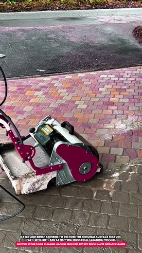 Electric Stone Floor Cleaning Machine 2800 RPM Rotary Brush Paver Surface Cleaner