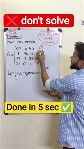 Largest eigen value in 5 sec | csir ,gate ,jam pyq