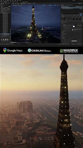 Unreal Engine Dmx and Madrix for Eiffel Tower Lighting Design