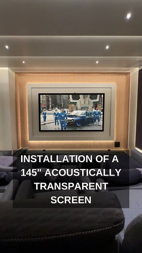 Movie night just got a serious upgrade - this custom private theater was built for an immersive at-home experience, installed by ATTYWON. 🎥🍿 A truly unique space where the homeowner enjoys, not just movies, but live concerts, sports games, and binge watching their favorite shows. Featuring a 145” acoustically transparent screen with speakers hidden behind the screen and wall panels, this space delivers fully immersive 7.2.2 surround sound powered by Sony. The setup includes a Sony 4K Laser pro