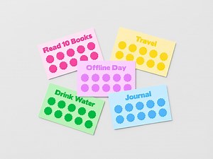 2026 Colourful Goal Punch Cards | Editable Habit Tracker Minimalist Business Card | Goal & Habit Tracker | to Do List | Bucket List - Etsy UK