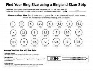 Printable Diamond Ring Size Tool, Ring Size Chart, Ring Size Measure, Ring Size Finder, International Ring Size Chart, Instant Download - Etsy Canada