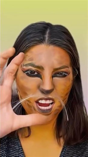 Fierce Leopard Makeup Tutorial | Creative Animal Face Paint Transformation #makeup #makeupeffects