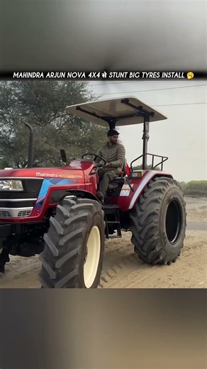 MAHINDRA ARJUN NOVA 4x4 से STUNT TYRE INSTALL NISHU DESHWAL 🥱//#automobile#nishudaswal#viral#shorts
