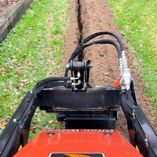 Our Ditch Witch SK800 trenching 70m within 45 minutes. You wont beat this with a mini digger! This is a far more efficient, tidier and cost effective method of trenching. #ditchwitch #trencher #trenching #watermain #watersupply | Lucking Utility Services Limited