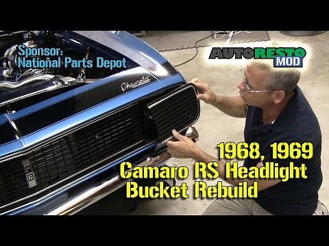 Camaro RS Rally Sport 1968 1969 headlight Door Removal and Rebuild Episode 173