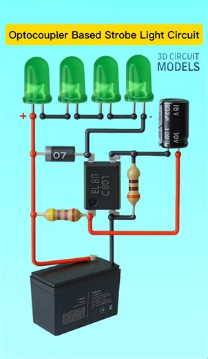 Optocoupler Based Strobe Light 🔥⚡#shorts #viral #diy