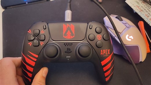 PS5手柄改装，换APEX主题外壳，背包键增高，全微动，十字键分体，减20%阻尼摇杆，墨将摇杆帽，3500毫安电池，拆震动，两个固定映射圆钮背键