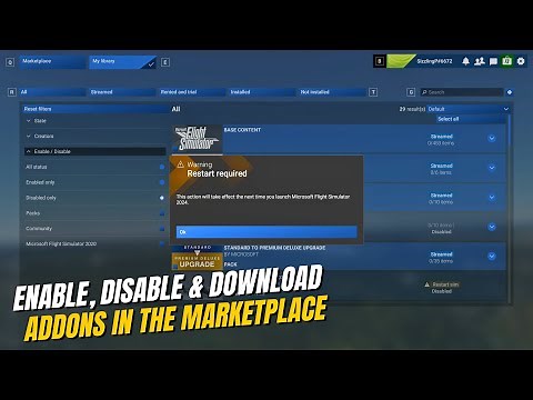 MSFS 2024 Marketplace: Enable, Disable & Download Addons