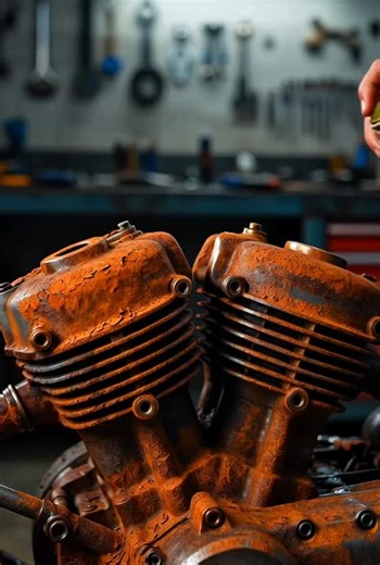 rust remove in motorcycle engine #rustcleaningspray #asmr #foryoupage