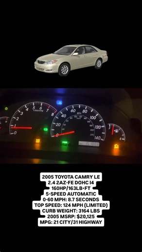 Normalcars0to60 on Instagram: "2005 TOYOTA CAMRY LE 0-60"