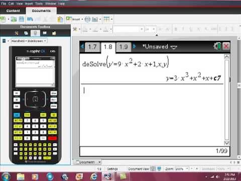 Ti Nspire CAS Solving Differential Equations DESOLVE