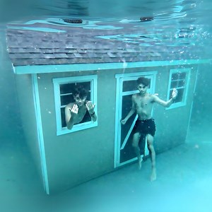 We built a House Underwater! (What's Inside?) | Lucas and Marcus