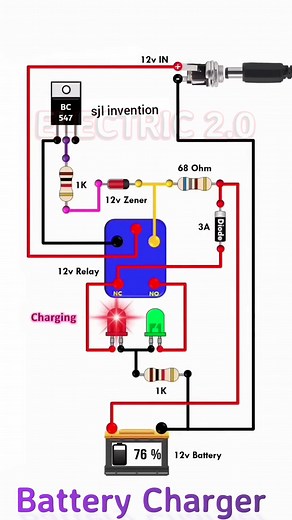 350K views · 2K reactions | DIY 12V Auto Battery Charger Auto Cut-Off #diy #12v #battery #charger #auto #cutoff | Electric 2.0 | Facebook