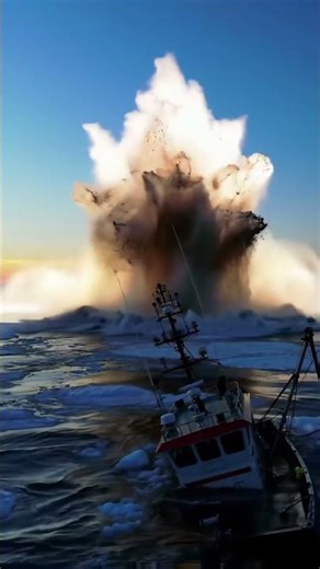 The explosion that nearly split the ocean in two! 🤯 #OMG