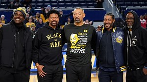 Michigan's Fab Five reunites to support Howard, attends 1st basketball game at Crisler in 3 decades