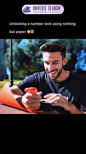 The trick to opening a number lock with paper #shorts