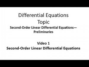 Second-Order Linear Differential Equations