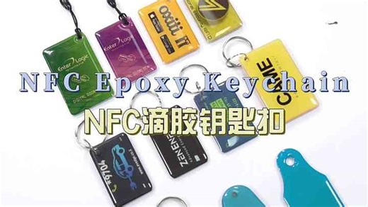Custom Logo 13.56mhz  NFC Epoxy Keychain Tag Instagram Smart NFC Keychain for Social Sharing