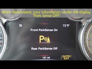 How to disable/enable your vehicle's Park Sense System