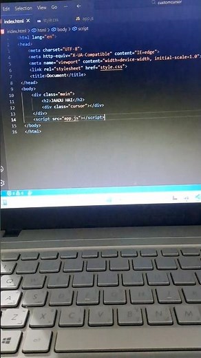 Custom Cursor using html css and javascript #shorts #coding