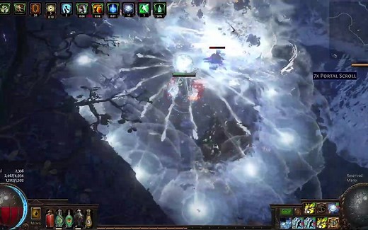 【流放之路】3.17 冰霜闪现 秘术师 漆黑天顶 冬珠BD 希鲁斯效果和刷图AOE效果 大型洒水车 天女散花消防员Black Zenith Winter Orb