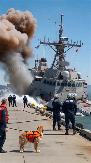 A Brave Navy dog saves crew from ship explosion! #navy #rescue #dog | Michael Vu Show