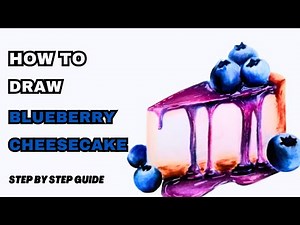 How to Draw Blueberry Cheesecake | Realistic Drawing | Step by Step Tutorial #cheesecake #art