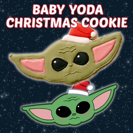 Add a Star Wars spin to your Christmas party with these adorable Baby Yoda cut-out cookies. | MyRecipes