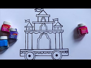 how to draw rath for rathyatra special,rathyatra festival drawing,how to draw jagannath rath ,