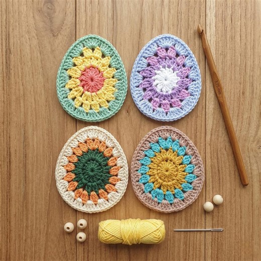 Crochet Easter Egg Applique Pattern, Mini Motif, Scrap Yarn Decor (PDF Download) - Etsy