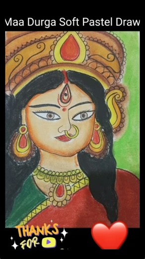 Maa Durga Soft Pastel Drawing ❤️#shorts