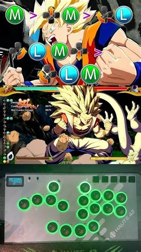 SSJ Goku Combo w/ Inputs 🐉 – DBFZ v1.42 Patch #DragonBallFighterZ #SSJGoku #DBFZ #Shorts #Goku