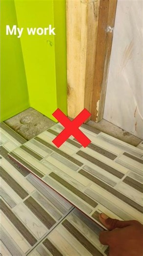 The Secret to Perfect Tile Edges ✨ #diy #constructionlife #backsplash#bathroomtiles #homerepair#diy