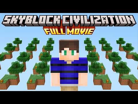Minecraft but I survive in SKYBLOCK CIVILIZATION [FULL MOVIE]