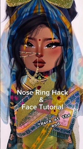 Nose Ring Hack & Face Tut🩵. #dtihacks #dtiedit #dtitrend #dtioutfits #dtifyp