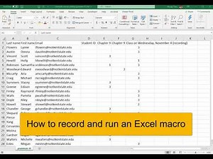 Excel: How to record and run a macro