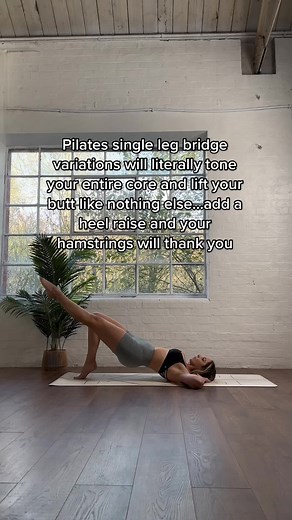 I love teaching bridge variations - we focus on keeping the rib cage drawn in, abs engaged and the hips are even and steady. I give modifications and ways to advance, come take classes in my virtual Pilates studio 💕 #pilates #waist #gymtok #pilatestiktok #pilatesinstructor
